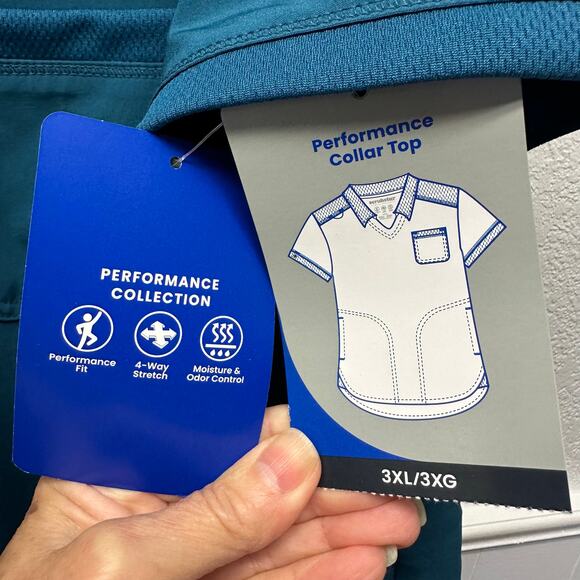 NWT! Scrubstar Women’s Sz 3XL Scrub Set V-Neck Collared Top Jogger Style Pant - Picture 15 of 17